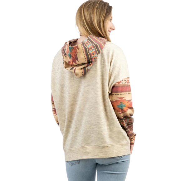MONTANA WEST American Bling Aztec Graphic Print Hoodie Sweatshirt S-XXL NWT - Picture 2 of 4